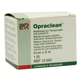 OPRACLEAN Atadura de gaze para tampão com iodofórmio 5 cm x 5 m, 1 peça