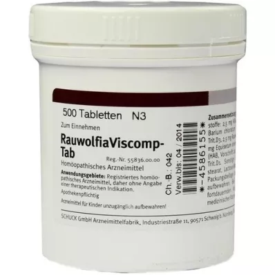RAUWOLFIAVISCOMP TAB Comprimidos, 500 unidades