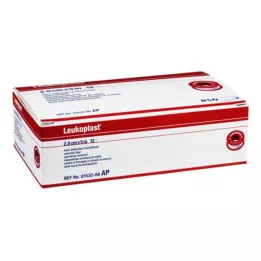 LEUKOPLAST 2,5 cm x 5 m, 12 peças