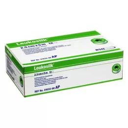 LEUKOSILK 2,5 cm x 5 m, 12 peças