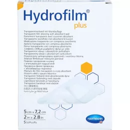 HYDROFILM Bandagem plus transparente 5x7,2 cm, 5 unid