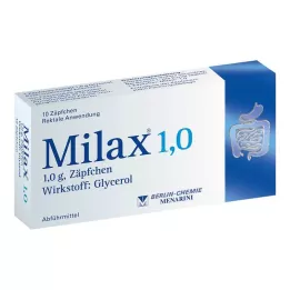 MILAX 1.0 supositórios, 10 pcs