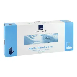 Luvas de nitrilo sem pó x-longas grandes, 100 peças