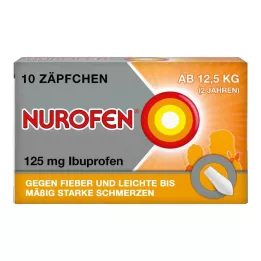 NUROFEN Supositórios Junior 125 mg, 10 unidades