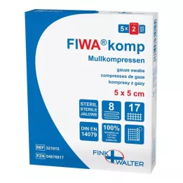 MULLKOMPRESSEN 5x5 cm estéril 8 vias, 5X2 pcs