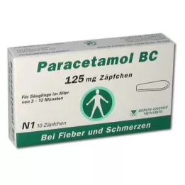 PARACETAMOL BC Supositórios de 125 mg, 10 unidades