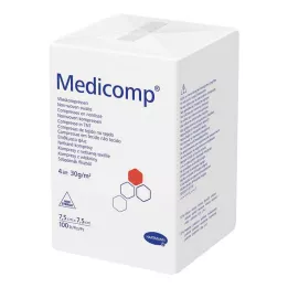 MEDICOMP Tecido não tecido não estéril 7,5x7,5 cm 4 fios, 100 unidades