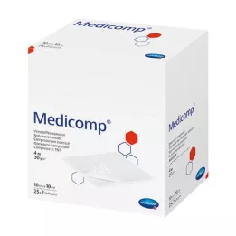 MEDICOMP Tecido não tecido não estéril 10x10 cm 4 fios, 100 unidades