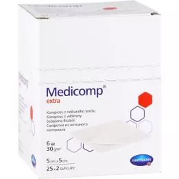 MEDICOMP lã extra comp.estéril 5x5 cm 6 camadas, 50 unid