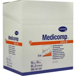 MEDICOMP ranhura de drenagem composta estéril 10x10 cm, 50 unid