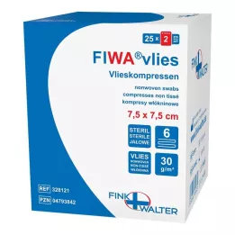 VLIESKOMPRESSEN 7,5x7,5 cm estéril 6 vias, 25X2 pcs
