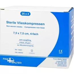 VLIESKOMPRESSEN 7,5x7,5 cm estéril 4 camadas, 25X2 peças