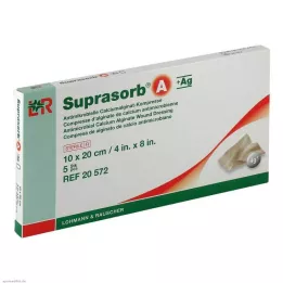 SUPRASORB A+Ag Antimik.Cal.Alginato Compr.10x20 cm, 5 pcs
