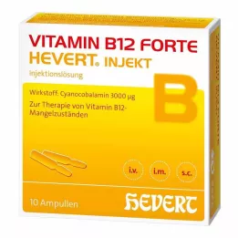 VITAMIN B12 HEVERT forte Injekt ampolas, 10X2 ml