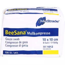 MULLKOMPRESSEN 10x10 cm não estéril 8 camadas, 100 unidades