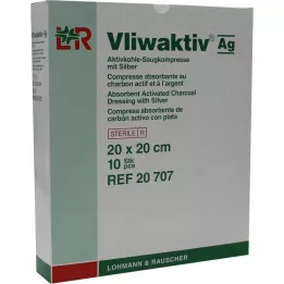 VLIWAKTIV AG Sucção de carvão ativado com prata 20x20 cm, 10 pcs