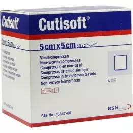 CUTISOFT Compressas de lã 5x5 cm estéreis, 50x2 peças