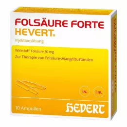 FOLSÄURE HEVERT ampolas fortes, 10X2 ml