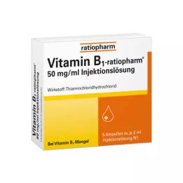 VITAMIN B1-RATIOPHARM 50 mg/ml Inj.Lsg.Ampolas, 5X2 ml