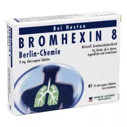 BROMHEXIN 8 comprimidos revestidos Berlin Chemie, 20 unidades
