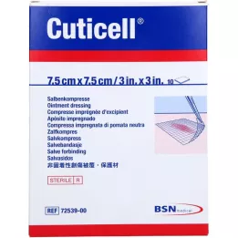 CUTICELL Compressas de pomada 7,5x7,5 cm, 10 unidades