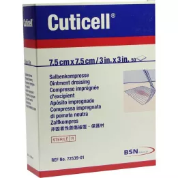 CUTICELL Compressas de pomada 7,5x7,5 cm, 50 unidades