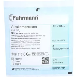 VLIESKOMPRESSEN Estéril 10x10 cm, dobrado em 4, 50 x 2 unidades