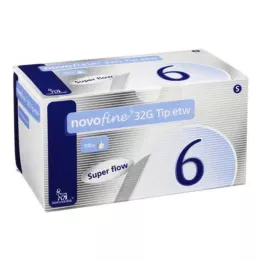 NOVOFINE Cânulas de 6 mm ponta 32 G etw, 100 unidades