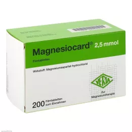 MAGNESIOCARD Comprimidos revestidos por película de 2,5 mmol, 200 unidades
