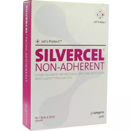 SILVERCEL Compressas não aderentes 5x5 cm, 10 unidades