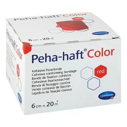 PEHA-HAFT Bandagem de fixação de cor 6 cmx20 m vermelho, 1 peça