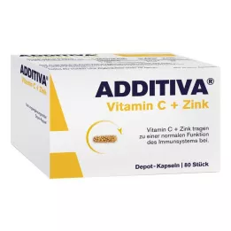 ADDITIVA Cápsulas de depósito de vitamina C + zinco, pacote promocional, 80 unidades
