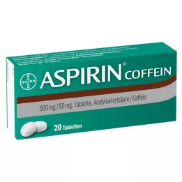 ASPIRIN Comprimidos de cafeína, 20 unidades