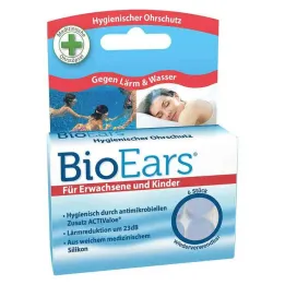 Tampões auditivos de silicone Bioears antimicrobianos, 6 unidades