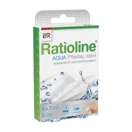 RATIOLINE gesso de chuveiro aquático Plus 5x7 cm estéril, 5 peças