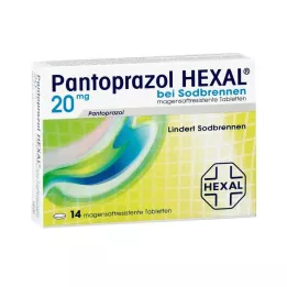 PANTOPRAZOL HEXAL b. Comprimidos gastrorresistentes para azia, 14 unidades