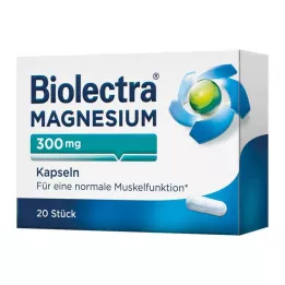 BIOLECTRA Cápsulas de magnésio 300 mg, 20 unidades