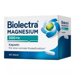 BIOLECTRA Cápsulas de magnésio 300 mg, 40 unidades