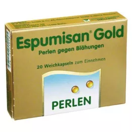 ESPUMISAN Pérolas de Ouro contra Flatulência, 20 pcs
