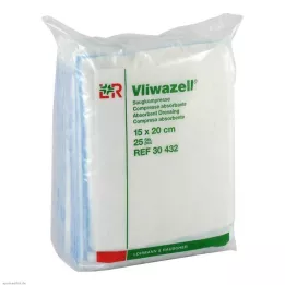 VLIWAZELL Compressas absorventes não estéreis 15x20 cm, 25 unidades