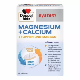 DOPPELHERZ Magnésio+Cálcio+Cobre+Manganês syst.Tab., 60 pcs