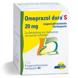 OMEPRAZOL dura S 20 mg cápsulas duras gastrorresistentes, 7 unidades