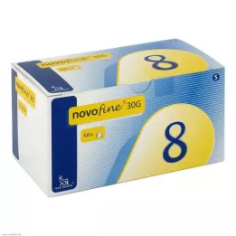 NOVOFINE 8 cânulas 0,30x8 mm, 100 unidades