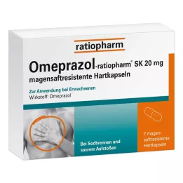 OMEPRAZOL-ratiopharm SK cápsulas duras gastrorresistentes de 20 mg, 7 unidades