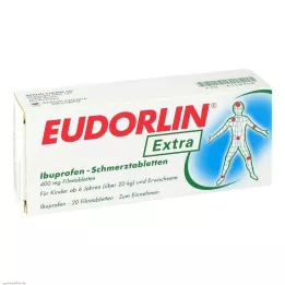 EUDORLIN Comprimidos extras de ibuprofeno para dor, 20 unidades