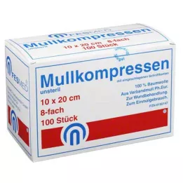 MULLKOMPRESSEN ES 10x20 cm não estéril 8 camadas, 100 unidades