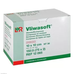 VLIWASOFT Compressas não tecidas 10x10 cm estéreis 4l., 150 unidades