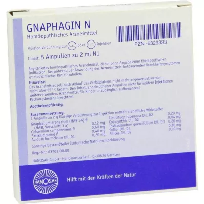 GNAPHAGIN N solução injetável, 5X2 ml GNAPHAGIN N solução injetável, 5X2 ml