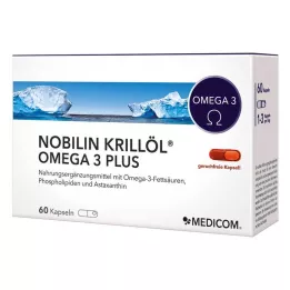 NOBILIN Cápsulas de óleo de krill ômega-3 plus, 60 unidades