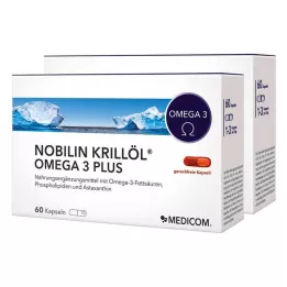 NOBILIN Cápsulas de óleo de krill ômega-3 plus, 2x60 unidades